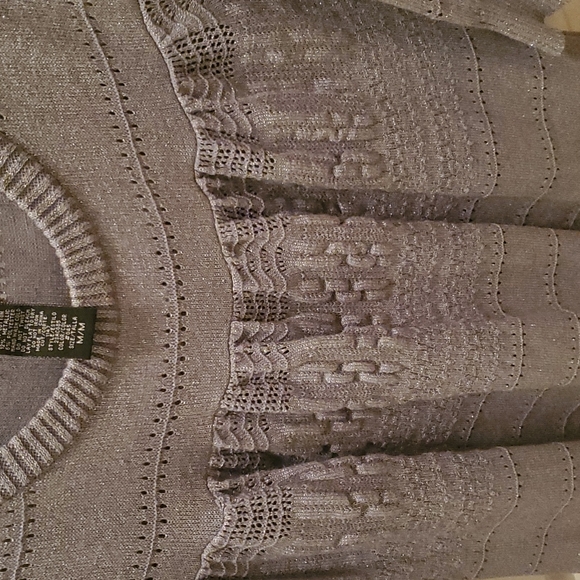 🆕️WOMENS RAMPAGE SILVER BABY DOLL SWEATER SIZE MEDIUM & LARGE ☆NEW☆ - Picture 4 of 6